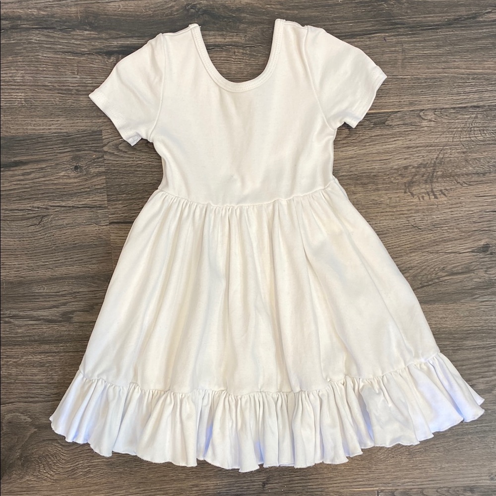 Little Stocking Co Girlhood White Twirl Ruffle Dress Size 3T